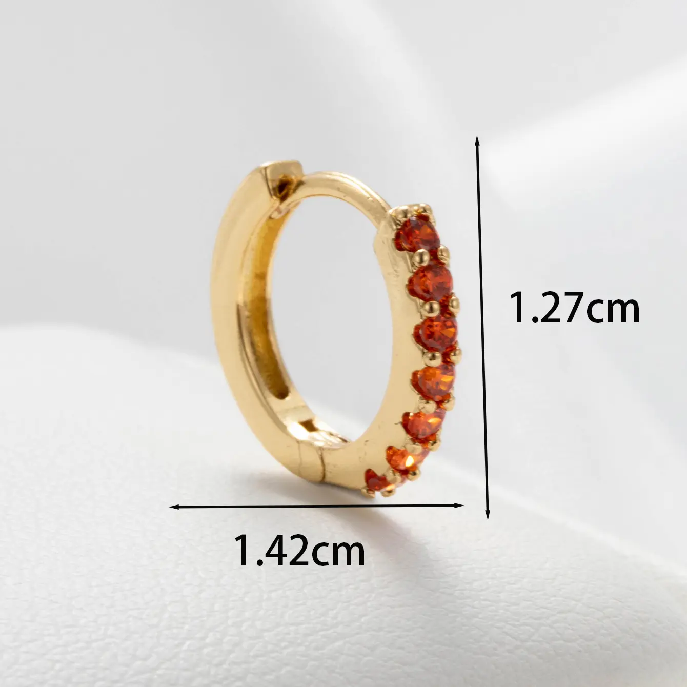 1 Piece Simple Series Classic Round Copper 18K Gold Plated Zircon Women's Hoop Earrings h5 